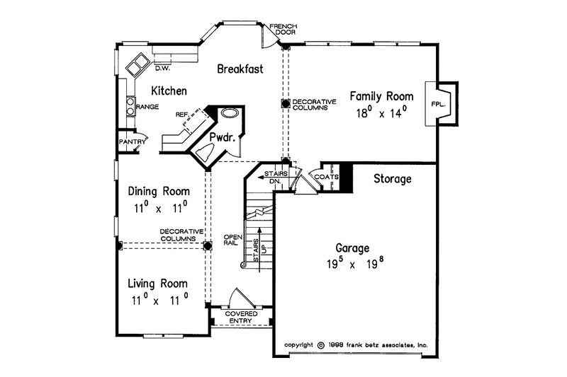 Home Plan - Floor Plan - Main Floor for Colonial House Plan #927-389 - 4 bed, 2.5 bath