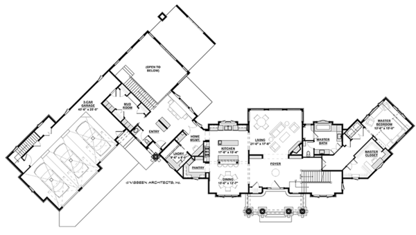 House Blueprint - Craftsman Floor Plan - Main Floor Plan #928-292