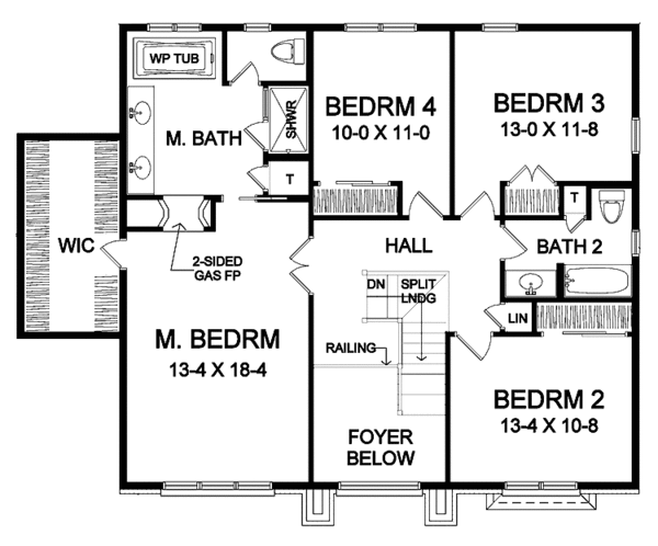 Home Plan - Traditional Floor Plan - Upper Floor Plan #328-346