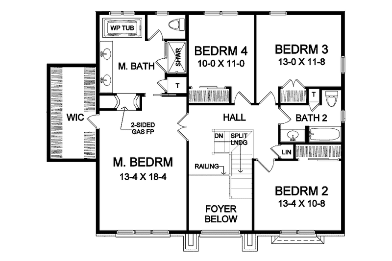 Home Plan - Floor Plan - Upper Floor for Traditional House Plan #328-346 - 4 bed, 2.5 bath