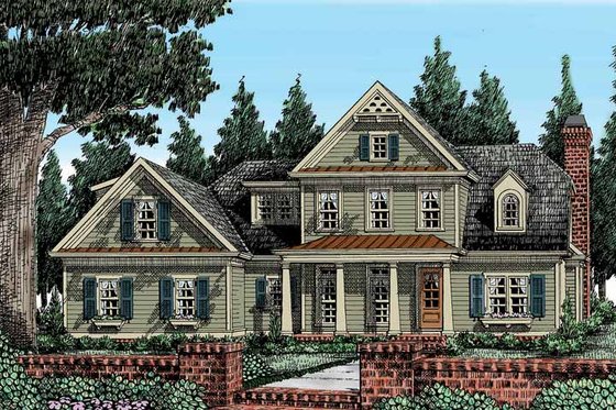 Exterior - Front Elevation 3 for Country House Plan #927-374 - 4 bed, 4.5 bath