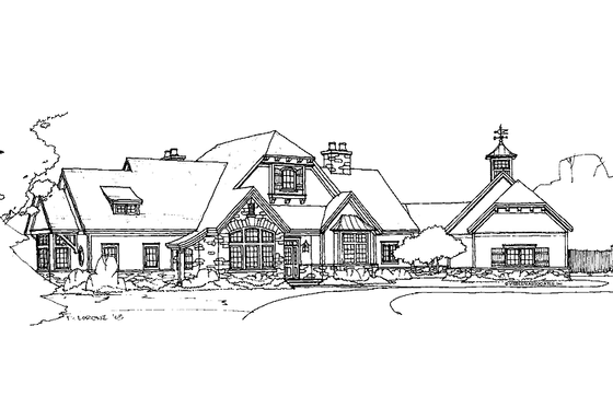 Exterior - Front Elevation 4 for Country House Plan #928-73 - 4 bed, 4 bath