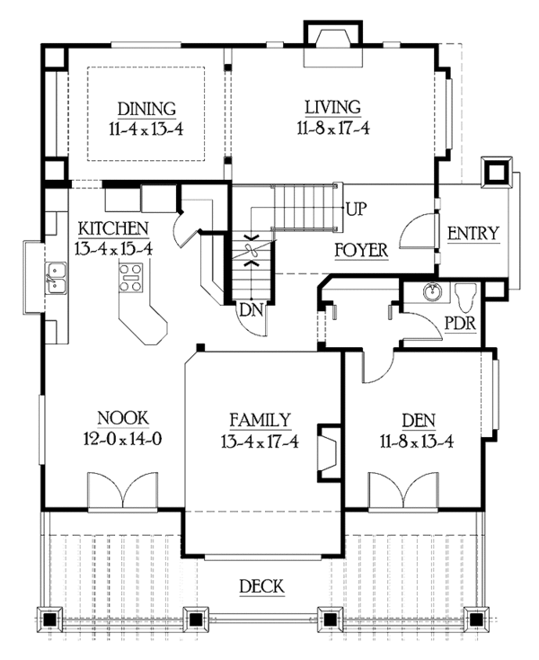 House Plan Design - Craftsman Floor Plan - Main Floor Plan #132-312