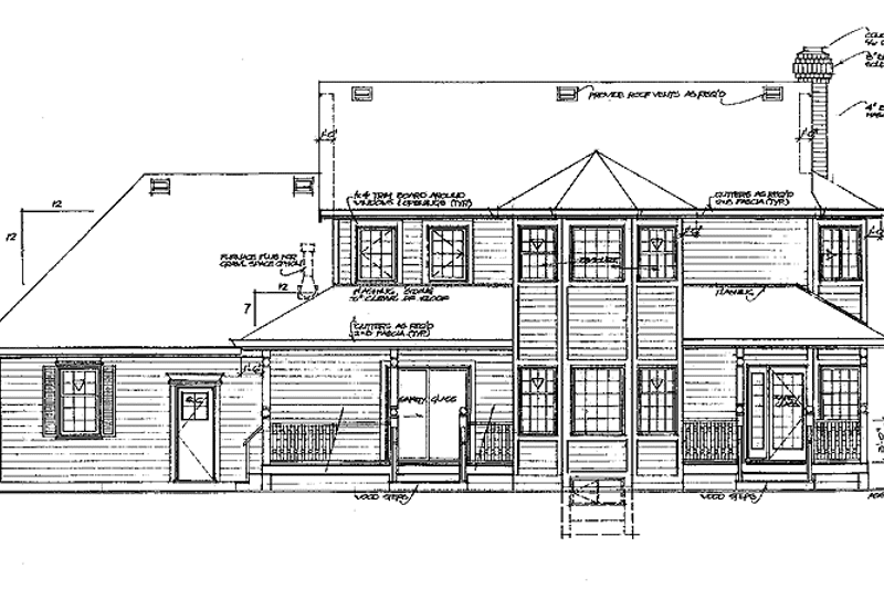 Dream House Plan - Exterior - Rear Elevation for Victorian House Plan #47-839 - 4 bed, 2.5 bath