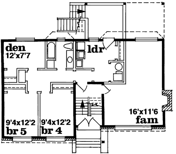House Plan Design - Contemporary Floor Plan - Lower Floor Plan #47-712