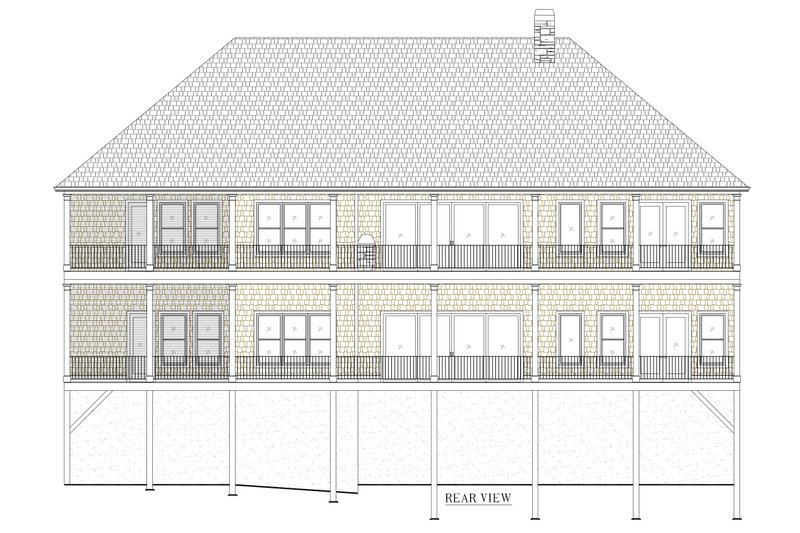 Architectural House Design - Exterior - Rear Elevation 1 for Craftsman House Plan #437-142 - 4 bed, 4.5 bath