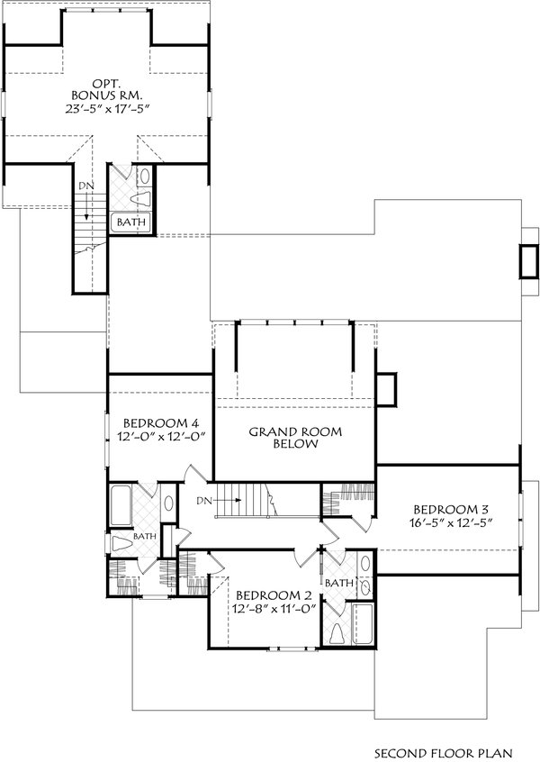 Dream House Plan - Traditional Floor Plan - Upper Floor Plan #927-1034