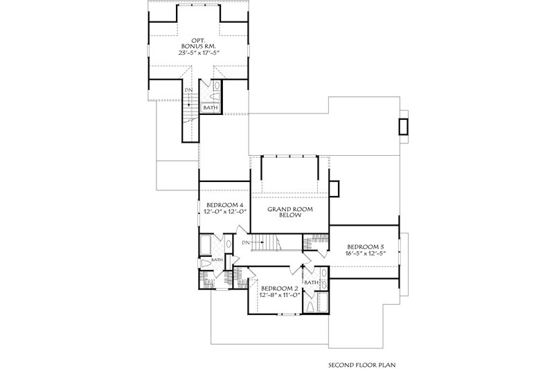 Dream House Plan - Floor Plan - Upper Floor for Traditional House Plan #927-1034 - 4 bed, 3.5 bath