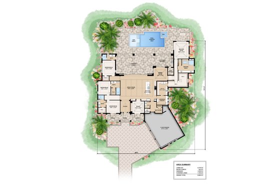 Floor Plan - Main Floor for Colonial House Plan #1083-20 - 4 bed, 4.5 bath