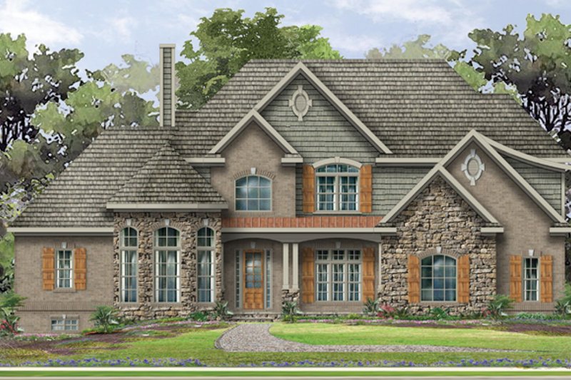 Home Plan - Exterior - Front Elevation 7 for European House Plan #1057-2 - 4 bed, 3.5 bath