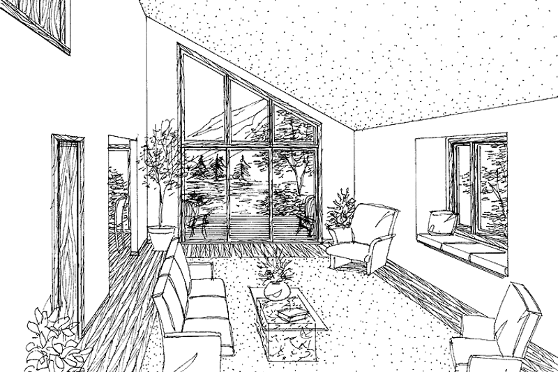 Home Plan - Interior - Family Room for Contemporary House Plan #456-78 - 3 bed, 2 bath