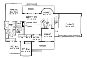 Floor Plan - Main Floor for Country House Plan #929-192 - 3 bed, 2 bath