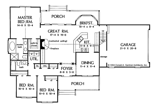 Floor Plan - Main Floor for Country House Plan #929-192 - 3 bed, 2 bath