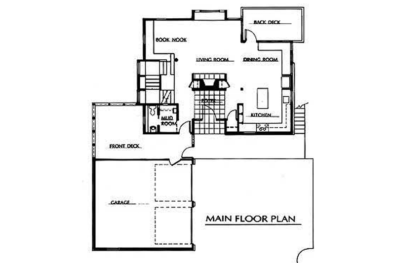 Home Plan - Floor Plan - Main Floor for Contemporary House Plan #454-15 - 3 bed, 2.5 bath