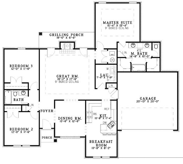 House Design - Ranch Floor Plan - Main Floor Plan #17-2953