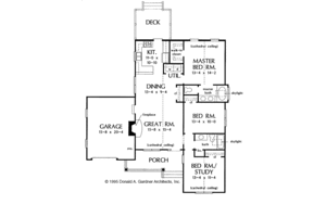 Floor Plan - Main Floor for Ranch House Plan #929-230 - 3 bed, 2 bath