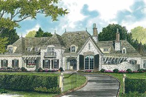 Home Plan - Exterior - Front Elevation for European House Plan #453-378 - 6 bed, 6 bath