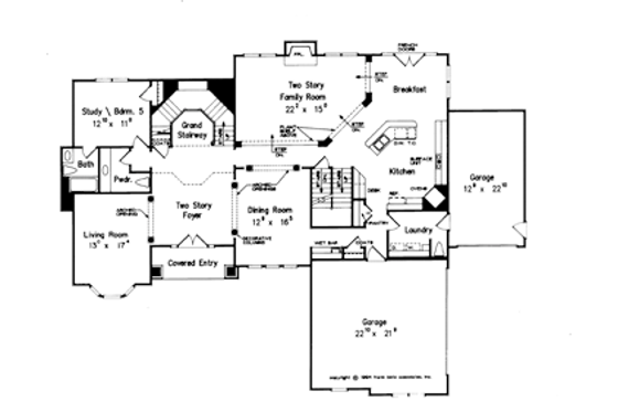 Floor Plan - Main Floor for European House Plan #927-199 - 5 bed, 4 bath