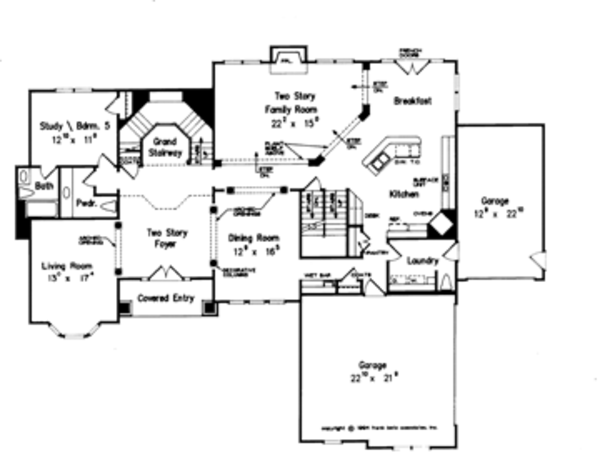 House Blueprint - European Floor Plan - Main Floor Plan #927-199