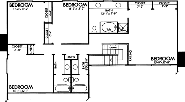 Architectural House Design - Contemporary Floor Plan - Upper Floor Plan #320-798