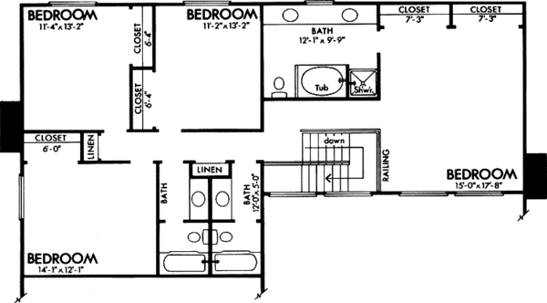 House Blueprint - Contemporary Floor Plan - Upper Floor Plan #320-798