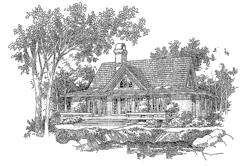 Home Plan - Exterior - Rear Elevation 1 for Country House Plan #929-87 - 4 bed, 3 bath