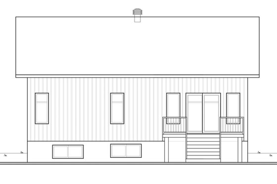 Exterior - Rear Elevation for Craftsman House Plan #23-2305 - 2 bed, 1 bath