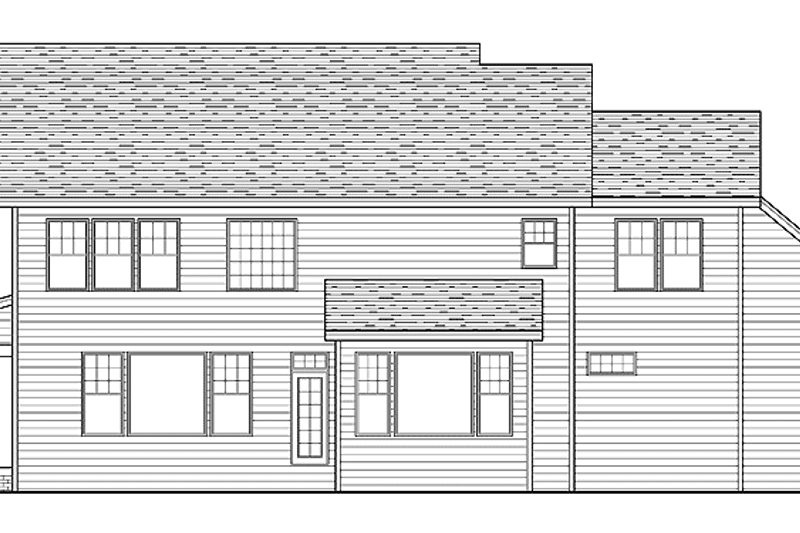 Home Plan - Exterior - Rear Elevation for European House Plan #51-636 - 4 bed, 2.5 bath