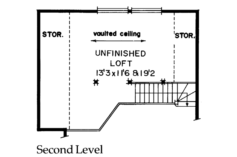House Design - Floor Plan - Upper Floor for Contemporary House Plan #47-653 - 1 bed, 1 bath