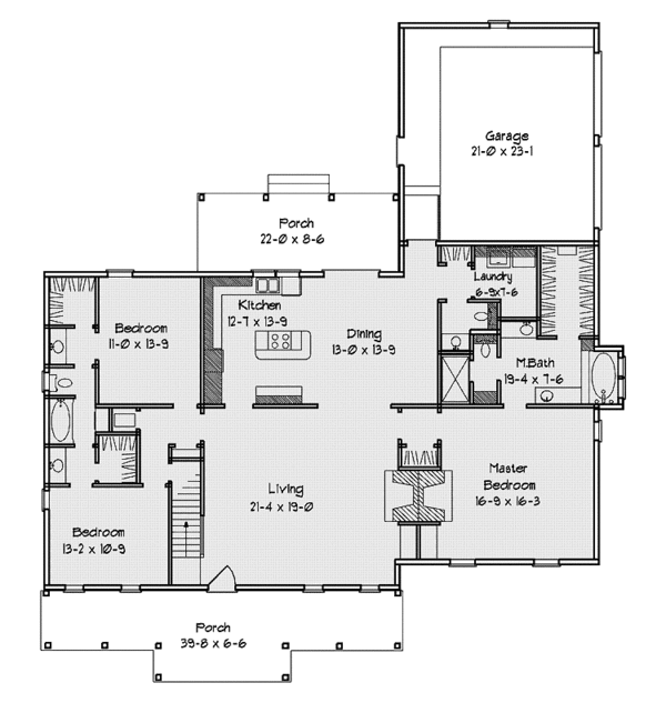 Home Plan - Country Floor Plan - Main Floor Plan #406-9638