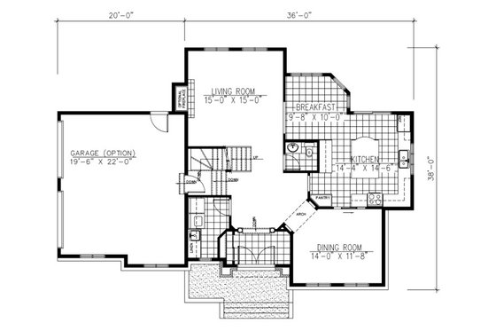 Floor Plan - Main Floor for European House Plan #138-334 - 3 bed, 1.5 bath