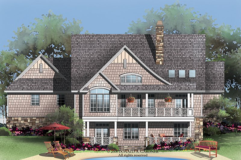 Architectural House Design - Exterior - Rear Elevation for Craftsman House Plan #929-919 - 3 bed, 3 bath