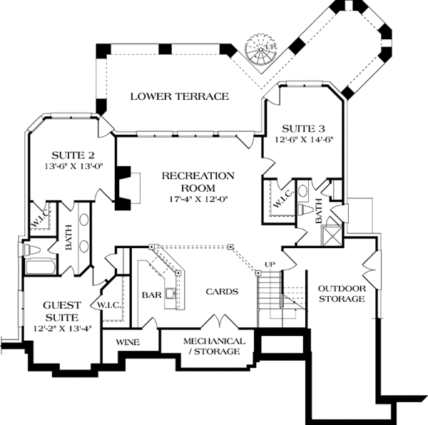 Home Plan - Craftsman Floor Plan - Lower Floor Plan #453-566
