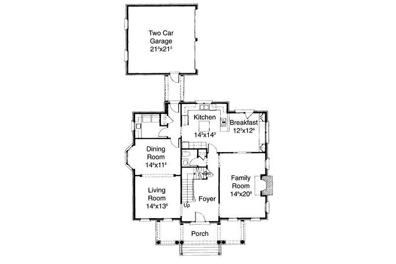 Home Plan - Floor Plan - Main Floor for Classical House Plan #429-163 - 3 bed, 2.5 bath