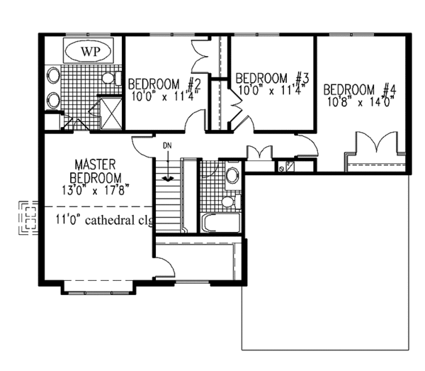 Home Plan - Colonial Floor Plan - Upper Floor Plan #953-17