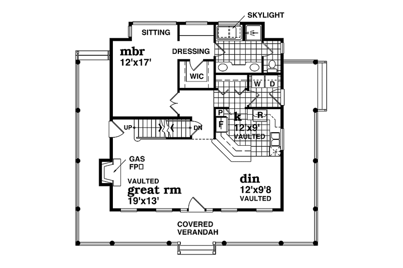 House Blueprint - Floor Plan - Main Floor for Victorian House Plan #47-907 - 3 bed, 2 bath