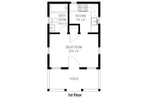 Floor Plan - Main Floor for Bungalow House Plan #915-9 - 1 bed, 1 bath