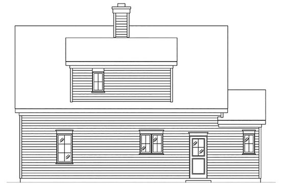 Exterior - Rear Elevation for Country House Plan #22-603 - 1 bed, 1.5 bath