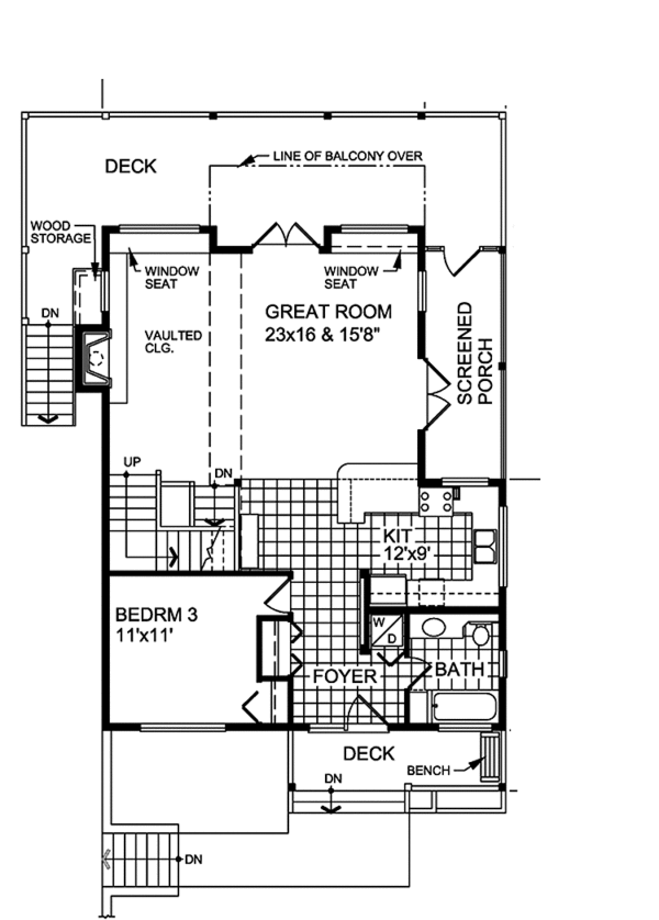 Architectural House Design - Traditional Floor Plan - Main Floor Plan #118-149