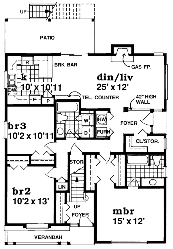 Architectural House Design - Country Floor Plan - Main Floor Plan #47-893
