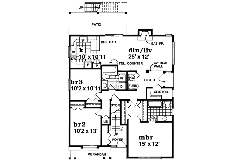 Dream House Plan - Floor Plan - Main Floor for Country House Plan #47-893 - 6 bed, 4 bath