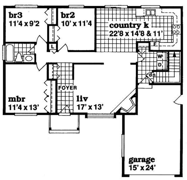 Architectural House Design - Ranch Floor Plan - Main Floor Plan #47-864