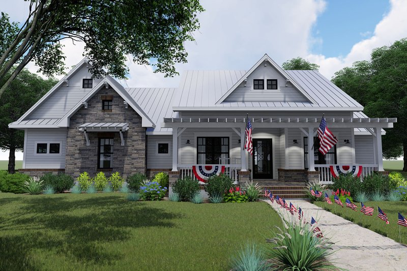Home Plan - Farmhouse Exterior - Front Elevation Plan #120-256