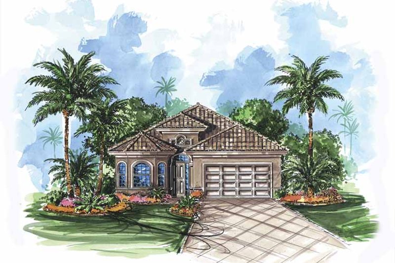 House Blueprint - Mediterranean Exterior - Front Elevation Plan #1017-81