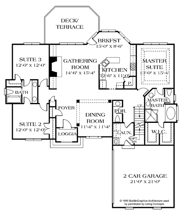 Home Plan - Traditional Floor Plan - Main Floor Plan #453-94