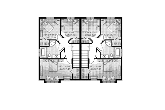 Floor Plan - Upper Floor for Traditional House Plan #23-2411 - 6 bed, 2 bath