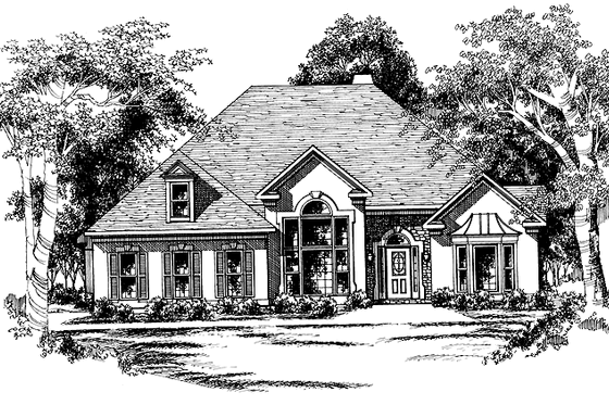 Exterior - Front Elevation 3 for Mediterranean House Plan #927-82 - 3 bed, 2 bath