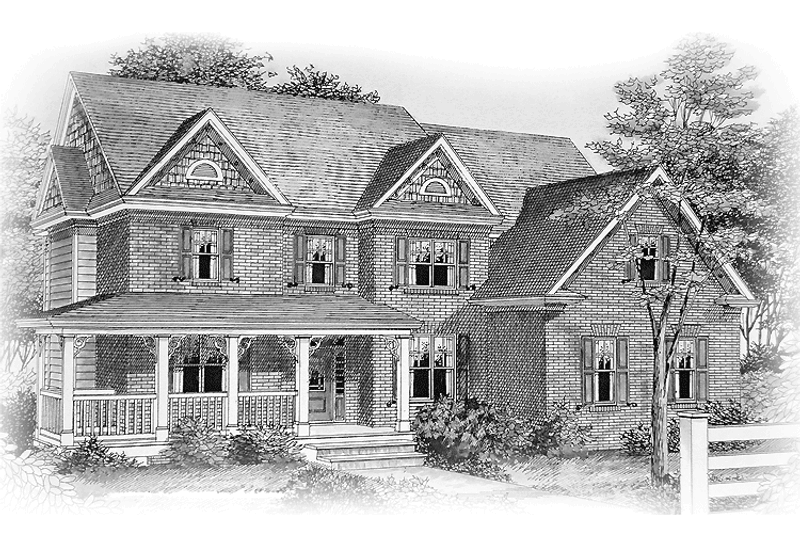 Home Plan - Country Exterior - Front Elevation Plan #54-218