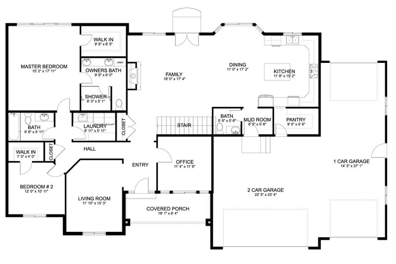 House Plan Design - Floor Plan - Main Floor for Farmhouse House Plan #1060-291 - 2 bed, 2.5 bath