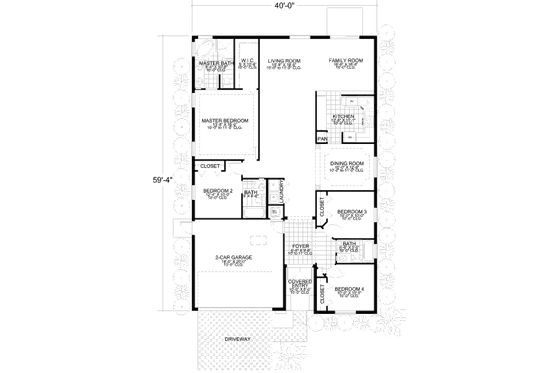 Floor Plan - Main Floor for Mediterranean House Plan #420-117 - 4 bed, 3 bath